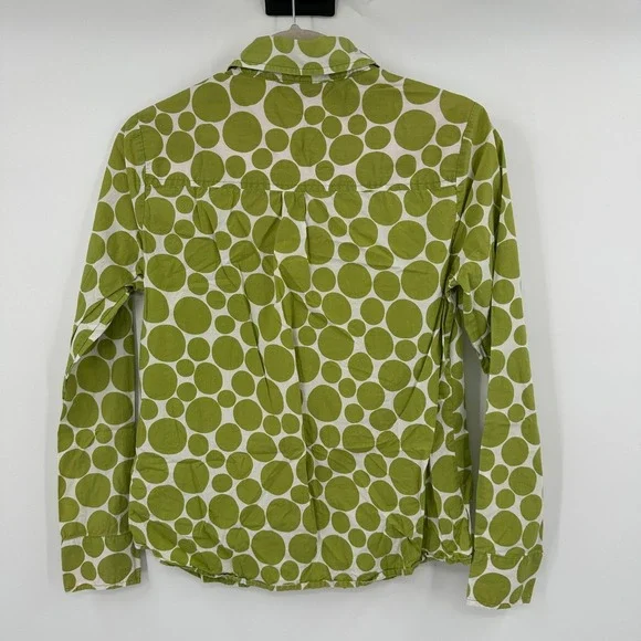 Boden Womens Green White Polka Dot Button Down Shirt UK 12 US 8 Cotton - Picture 6 of 9